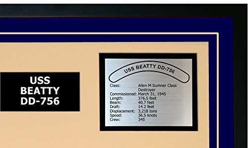 Navy Emporium Uss Beatty Dd 756 Framed Navy Ship Display Blue #TOP2