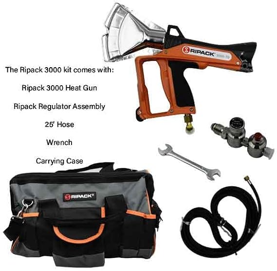 Mr. Shrinkwrap Boat Shrink Wrap Kit with Ripack 3000 Heat Gun, Tools & Accessories for Boat Storage, Marine Protection, Outdoor Shrink Wrapping and Equipment Projects