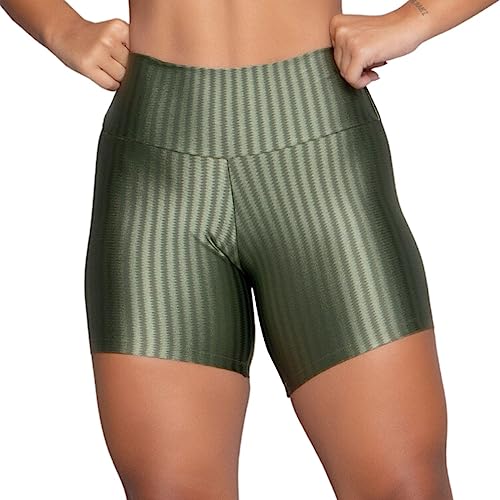 Short New Zig Bella Fiore Modas Compressão 3D Fitness Ikat Tamanho:P;Cor:Verde;Gênero:Feminino