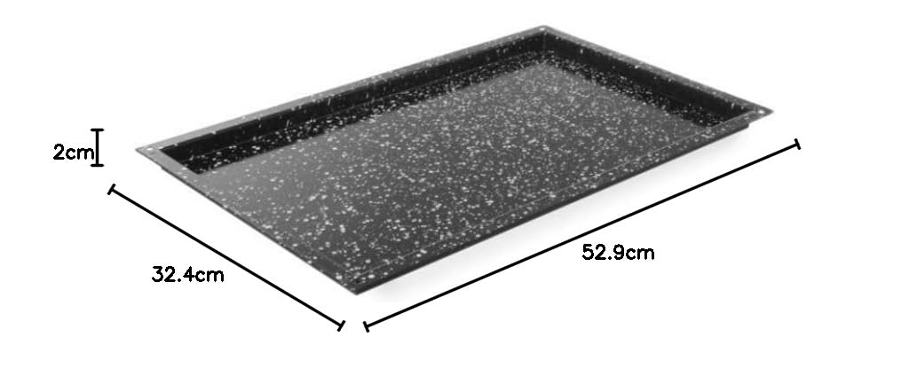 HENDI Teglia GN 1/1, rivestimento antiaderente in marmo, bacinella CONVECTOMAT CLASSIC, contenitore vassoio GN, resistente fino a 300°C, adatto per forni, 530x325x(H)20mm, acciaio smaltato