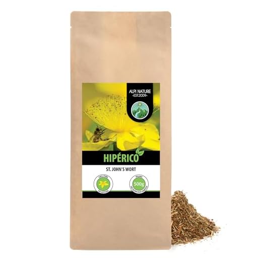 Hipérico infusión (500g), hierba de San Juan, cortado, secado suavemente, 100% natural, Hipérico hierba, Hipérico té
