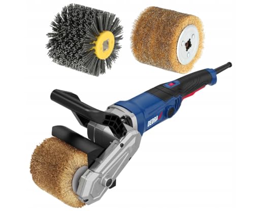 DEDRA Satiniermaschine 1300W Metall- und Nylonbürste 900-3700 U/Min 120mm 2m Kabel Leichtgewicht mit nur 3 kg rutschfester Zusatzgriff soft-start system Drehzahlregelung