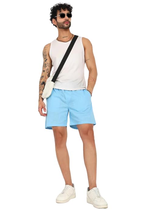 Skyflow Men’s Linen Shorts – Lightweight Breathable Casual Summer Shorts with Elastic Waist & Drawstring, Beach & Vacation-picture-26