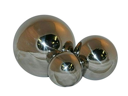 Klocke Gartendekoration Hochwertige Gartenkugel - Glänzend Silber & Poliert - Dekokugel & Schwimmkugel - Wetterfest & Frostsicher - Metall/Edelstahl - Metallkugel/Rosenkugel/Silberkugel/Teichkugel Cover