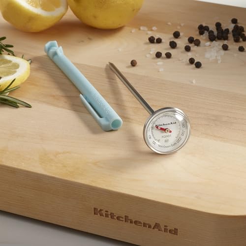 Image of KitchenAid KQ901 Instant Read Food Thermometer for Kitchen or Grill, Temperature Range: 20F to 220F, 1 inch dial, Mineral Water Storage Sleeve