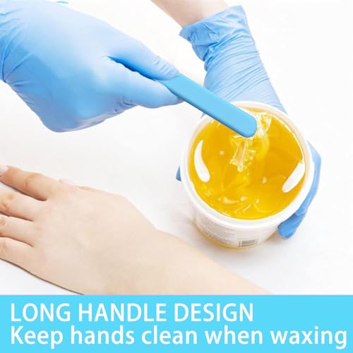 Image of 6Pcs silicone wax applicator Non-stick Waxing Applicator Hair Removal Sticks Applicator Spatula Reusable Hard Wax Scraper for Home Salon Body Use (Blue)