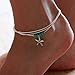 Produktbild Jovono Multilayered Blue Perlen Starfish Fußkettchen Layered White Rope Fußkettchen Armbänder Fashion Beach Fußschmuck für Frauen und Mädchen