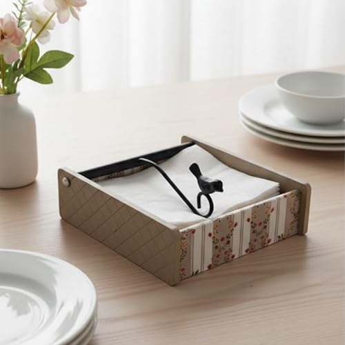 Image of Home Sparkle Napkin Storage - 1 Pack Table Napkin Holder Tray for Indoor & Outdoor Use | Kitchen, Dining, Restaurant & Home Decor