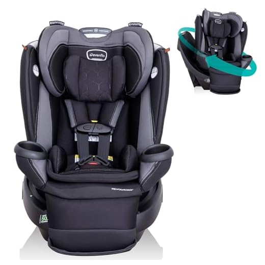 Evenflo Revolve360 Extend All-in-One Rotational Car Seat with Quick Clean Cover (Revere Gray)