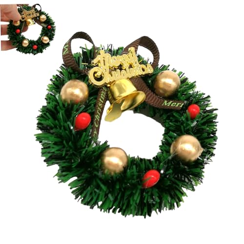 Hperu Couronnes de Noël Miniatures 2, 36 Pouces à l'échelle 1:12, Ornements de Couronne Artificielle, Accessoires Maison poupée pour la décoration Noël - Couronne Maison poupée