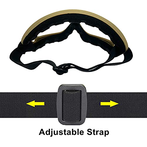 Image of LJDJ Motorcycle Goggles,2 Pack Dirt Bike ATV Motocross Riding Hiking Protective with 2 Pack Neck Breathable Bandana Mask (Khaki /Clear+Colorful Lenses)