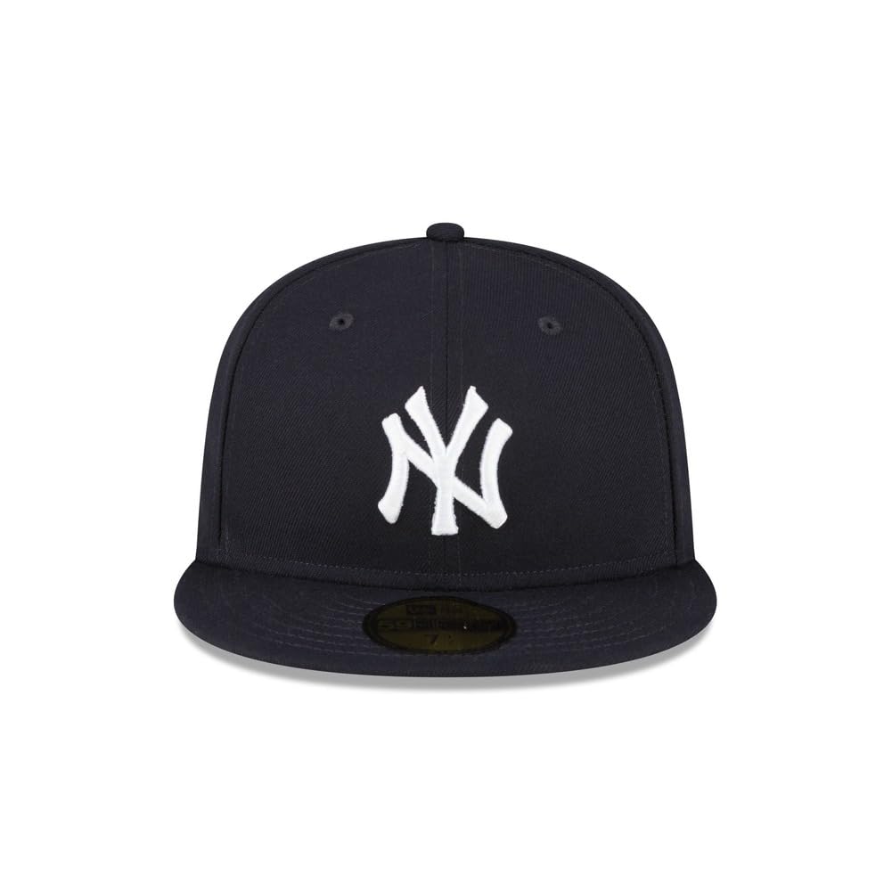 New Era MLB 59FIFTY Baseballkappe, New York Yankees, marineblau, Team-Farbe-Logo, authentische Kollektion, angepasste Baseballkappe