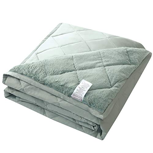 Candid Bedding Premium Plush Double-Sided Ultra Soft 100% Long Staple Cotton Sateen and Luxury Poly Fleece Reversible Comforter Blanket (Queen, Fountain Blue)