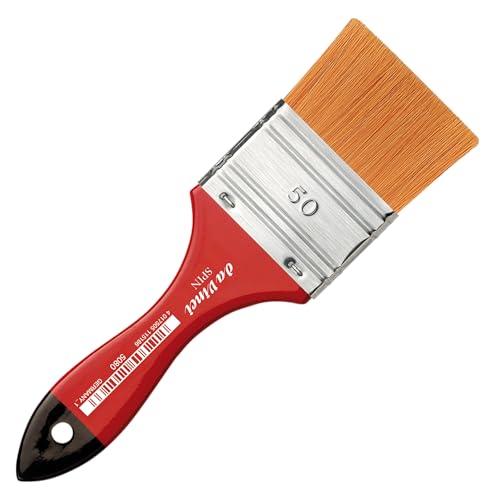 Image of da Vinci Watercolor Series 5080 CosmoTop Spin Paint Brush, Wash Synthetic with Red Handle, Size 50
