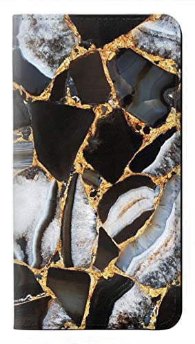 Housse cuir Samsung Galaxy A37 à motif marble gold avec fentes cartes
