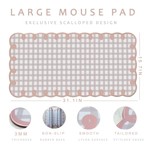 Tapis de bureau rose vintage antidérapant pour protéger votre table - 4