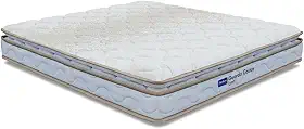 Colchão Casal Probel Espuma D33 Pillow Top 138x188x18cm Guarda Costas Lyon Branco/Bege