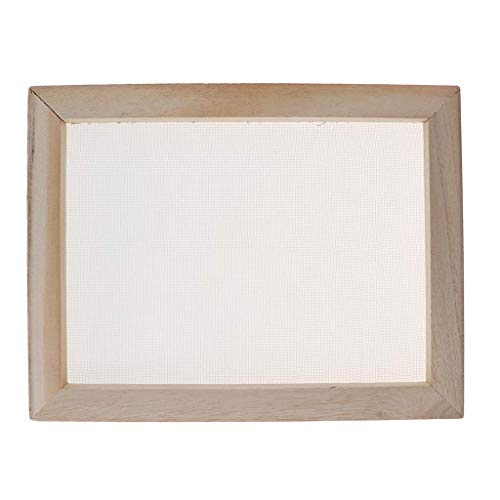Wooden Paper Making Papermaking Mould Deckle Screen Printing Frame Mold For Diy Paper Craft Tool Dried Flower Handcraft L(34 X 25 X 3Cm) #TOP1