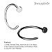 JewelrieShop Nose Rings Hoop 20G Stainless Steel Nose Piercing Jewelry Fake Lip Hoop Rings for Women Men (2 pcs,8mm,Steel,Black Tone)