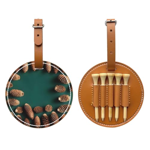 WXXWXD Pine Cone Border Printed Golf Tee Storage Bag - Portable Storage, Easily Organize Tees