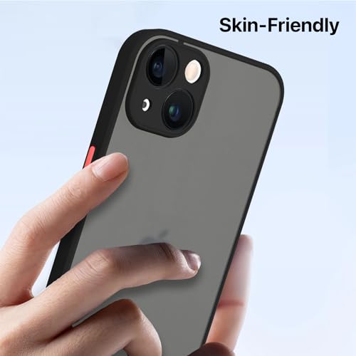 Image of Vaku Luxos Thermoplastic Polyurethane Artic Armor Back Cover For iPhone 15 Plus Slim Protective Lens Camera Shockproof Case Scratch Resistant Slim Thin Military-Grade Protection-Black