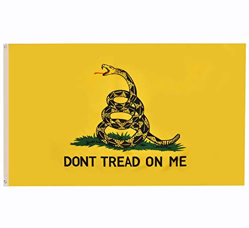 RainRoad Gadsden Don't Tread on Me Flag 3x5 ft, Printed Polyester Banner for Inside/Outside Use Brass Gromme (Gadsden (Don't Tread on Me) Flag)
