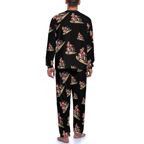 Dirtbike Dirt Bike Novelty Men's Pajama Set Long Sleeve Pjs Sleepwear Top And Pants4