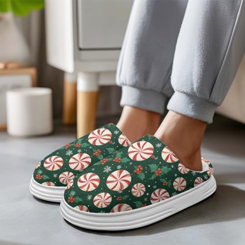 Womens Mens Thick Sole Flannel Lined Slippers Fall Winter Soft Cozy Non-Slip Casual Warm House Shoes4