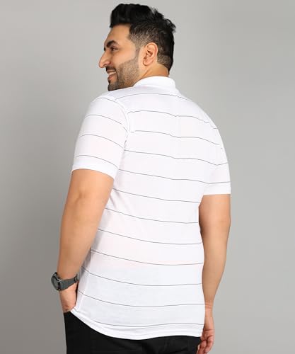 Image of INKKR Half Plus Size Men's Regular Fit Striped Tshirt