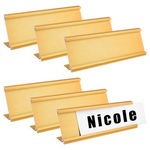 FINGERINSPIRE 6 Stück Namensschildhalter Aus Aluminium 180x31x53mm Golden Für Schreibtisch Büro Besprechungsraum Oder Andere Geschäftliche Veranstaltungen