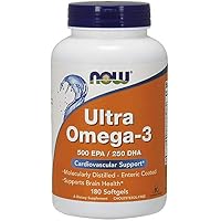 Now Foods Ultra Omega-3 Fish Oil 500 EPA 250 DHA 180 Softgels : Health \u0026  Household