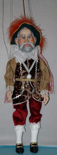 Marionnette Prince au chapeau noir de 45 cm pour spectacle enfant