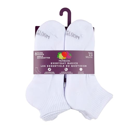 Fruit of the Loom Women's Everyday Basics Socks, Ankle - 8 Pack - White - image 4