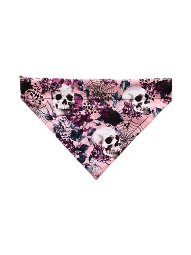 Miniatura 2 de Reversible Slip On Dog Bandana  Halloween Bandana  Skulls And Flowers Bandana  Phases Of The Moon Bandana  Slip Over The Collar Bandana  For Small