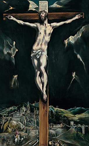 Tableau Christ crucifié El Greco impression d'art sur toile décoration murale 60x90cm