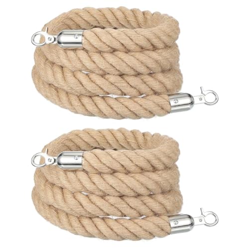 Barrière élégante en jute tressé avec corde de chandelier en chanvre 3.3ft