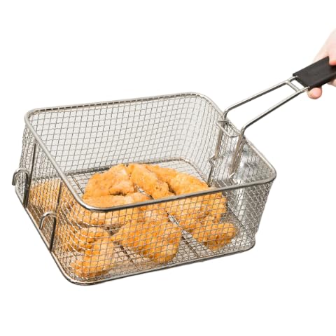 THW® Commercial Deep Fryer Basket (jali) Potato Finger Chips/Burger Tikki/Pakora 6 Litre Electric Fryer Basket for Commercial Kitchen/Fast Food Outlets