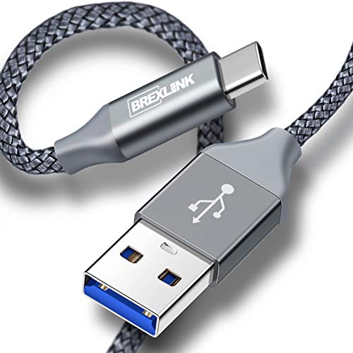 BrexLink USB 3.0 Type C Cable, USB C to USB A Charger Cable (2m 2-Pack) Charging for Samsung Galaxy S10 S9 S8 A3 A5 Note 8 9 10, Huawei P10 P9 P20 Pro, Google Pixel, LG V30 G6
