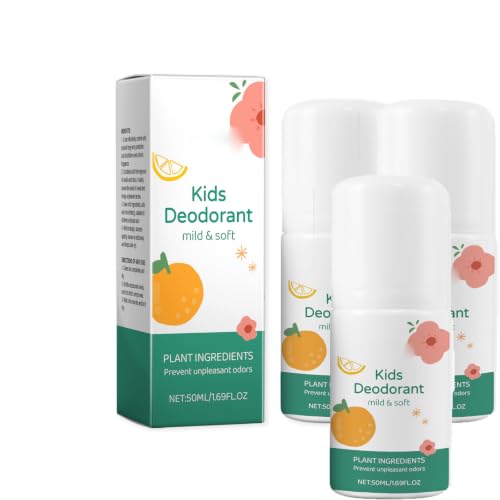 Desodorante Para Niñas Y Adolescentes,Desodorante Natural De Vainilla Y Cítricos,Con Ingredientes Naturales,50ML*3PC