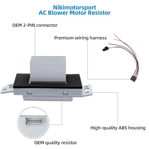 Image of Blower Motor Resistor,Nikimotorsport Blower Resistor Compatible with 2003-2007 Chevy & GMC,Resistors Replace OE# 15-81773,89018778, 89019351,22754990