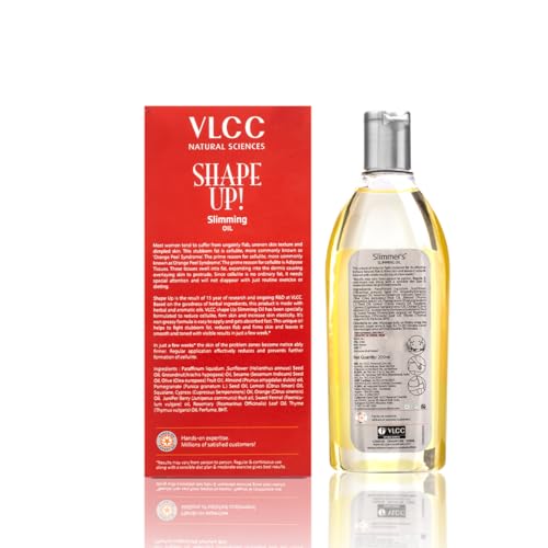 Image of VLCC Shape Up Slimming Oil - 200ml | Fights Cellulite, and Reduces Flab | Firms Skin and Increases Skin Elasticity | With Cypress, Juniper Berry Fruit and Sweet Fennel Oil.