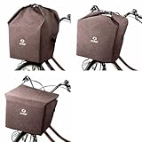 ≪ たっぷり入る×おしゃれ見え ≫ créer(クレエ) 自転車かごカバー 前 バックル固定 撥水ファスナー付き 取り付け簡単 高さ調節可能 三層構造 (ブラウン)