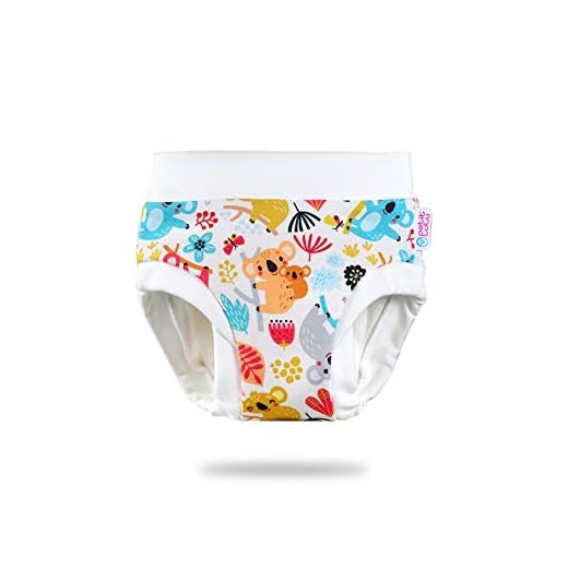 Petit Lulu Training Überhose Größe M (11,5-16 kg) Fluffy Organic Baby Trainerhöschen Waschbar & Wiederverwendbar Stoffwindeln Hergestellt in EU (Koala)