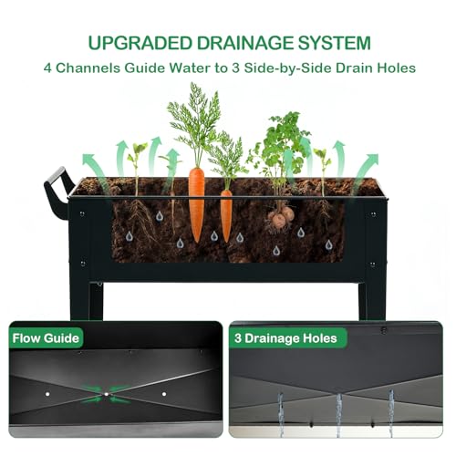 Image of 2-Pack 32 inchHeight Elevated Raised Garden Bed with Wheels & Storage Shelf, 400 Lbs Capacity, Anti-Rust, Space-Saving Planter for Vegetables, Herbs, Patio, Balcony, Backyard