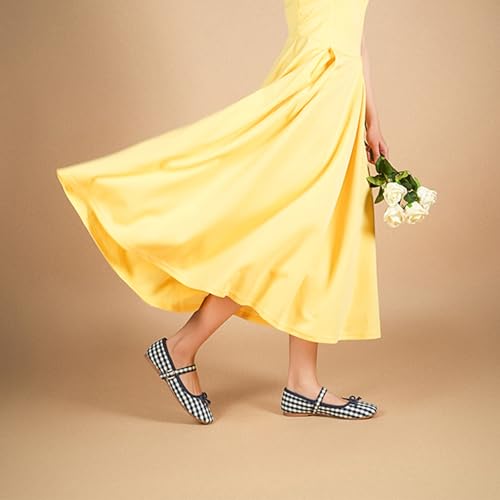 Image of Theater Dorothy Casual Ballet Flats for Women | Stylish Mary Jane Ballerina with Bow Detail | Lightweight Comfortable Footwear with Cushioned Insole