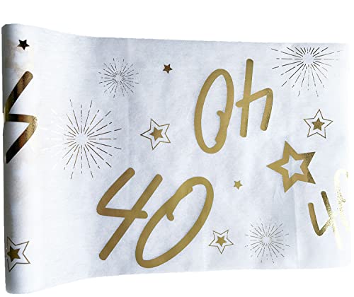 🥳【 PER UNA FESTA INDIMENTICABILE 】 : È importante suscitare un'impressione duratura in un'occasione così speciale come il 40° compleanno. Il design elegante del nostro runner da tavolo si adatta perfettamente a qualsiasi tavolata e a qualsiasi atmosfera festiva. I tuoi ospiti capiranno lo scopo della festa di compleanno in un batter d'occhio, e ricorderanno le decorazioni della tua festa per molto tempo!