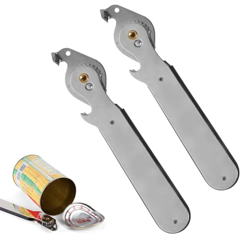 Dosenöffner Manuell, Hebeldosenöffner Edelstahl, Hebelöffner für Gläser und Dosen, 2 Stücke Sicherheitsdosenöffner Manuell, Mühelos Dosenöffner