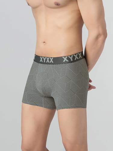 Image of XYXX Men's Matrix Super Combed Cotton Blend Geometric Antimicrobial Trunks with No Marks Waistband (Pack of 2)