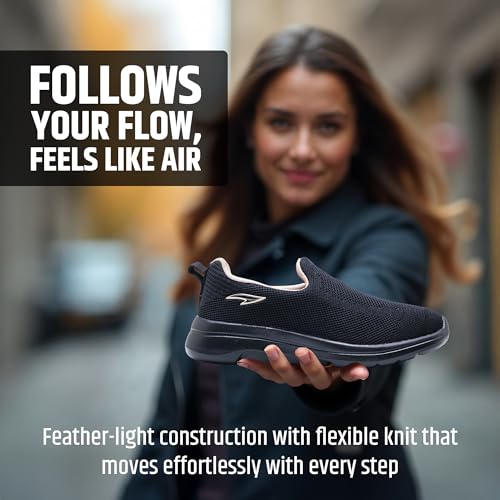 Image of ASIAN Firefly-121 Women's Walking Shoes | Lightweight Slip-On Sneakers with Arch Support, Soft Cushion Sole & Breathable Mesh | Ideal for Daily Walks, Travel & All-Day Comfort