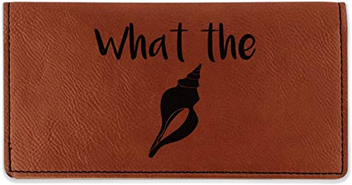 RNK Shops Personalized Preppy Sea Shells Leatherette Checkbook Holder - Double Sided